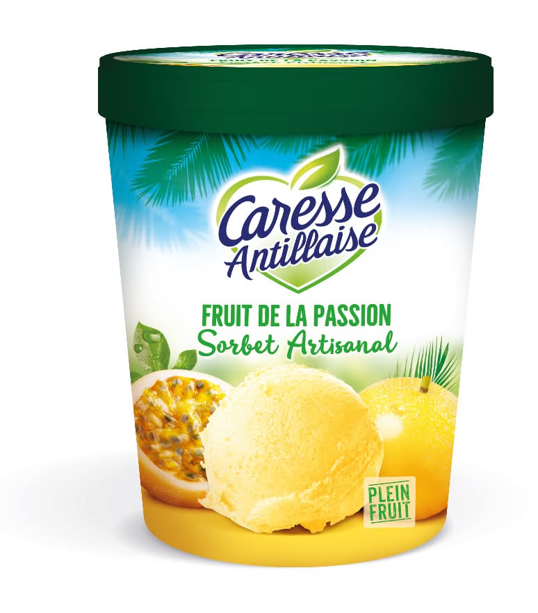 Caresse Antillaise - Sorbet plein au fruit, passion (300g)