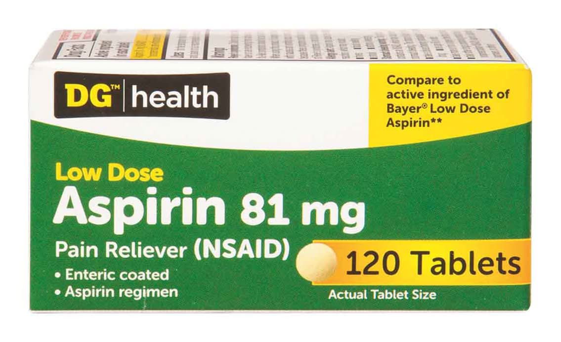 Dg Health Low Dose Aspirin Tablets 81 Mg 120 Ct