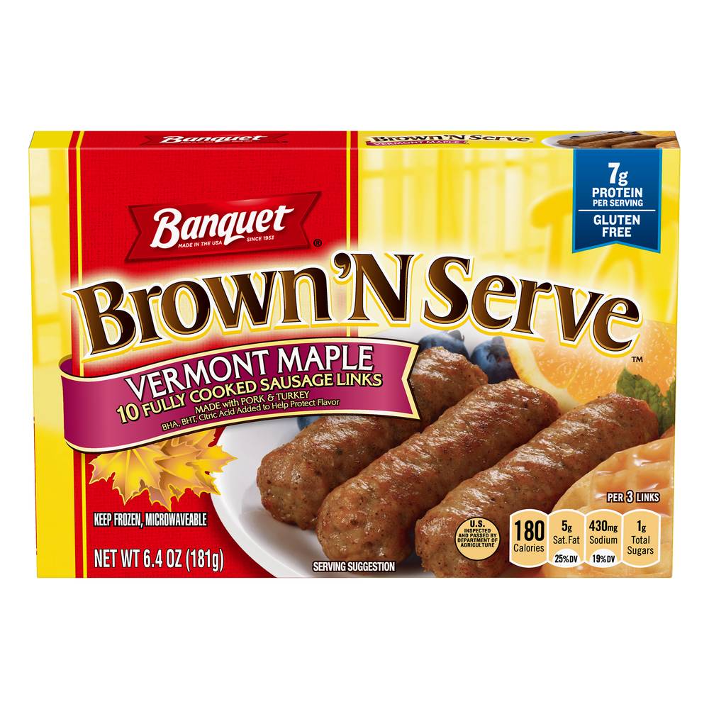 Banquet Brown ‘N Serve Vermont Maple Sausage Links (10 ct)