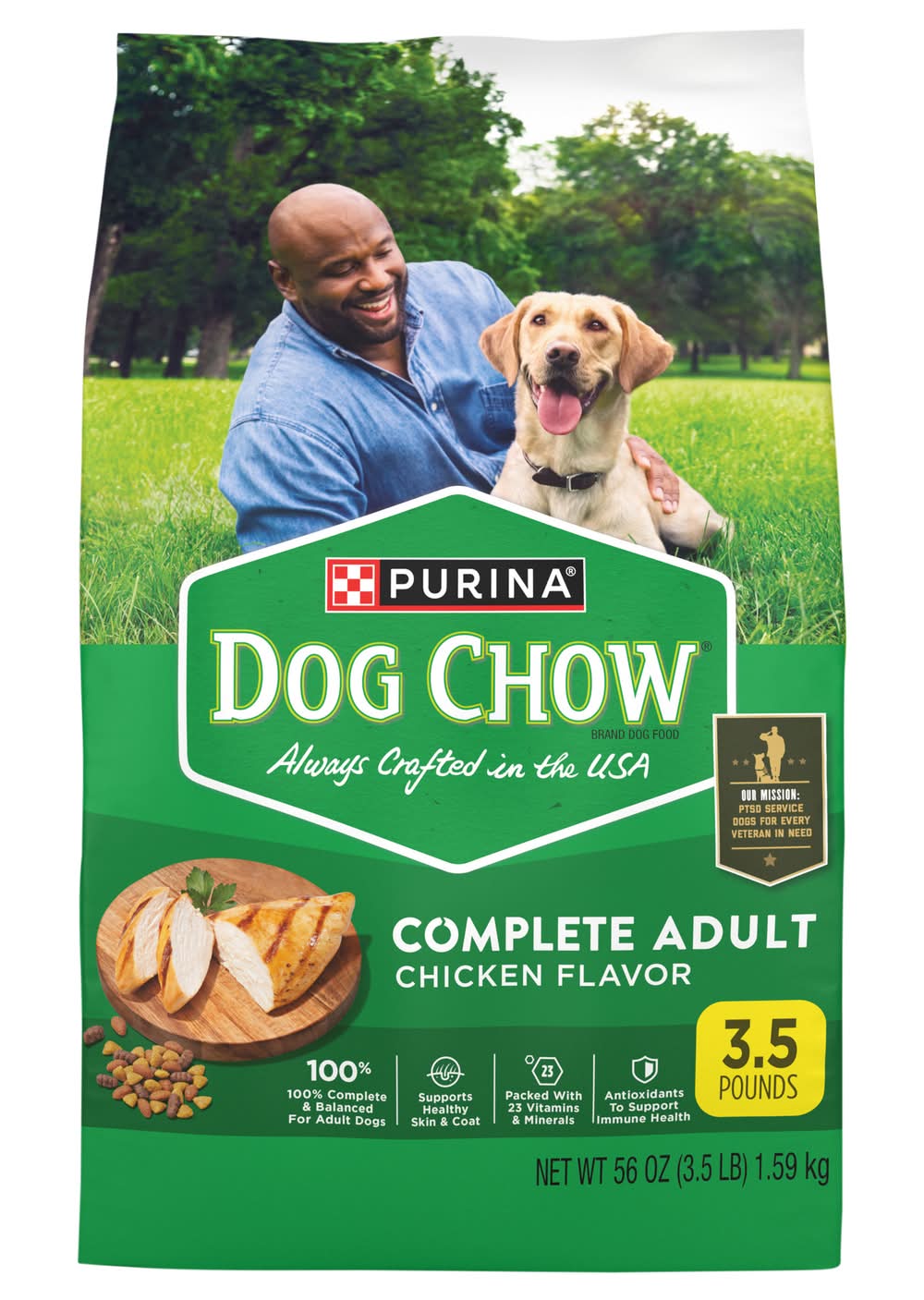 Purina Dog Chow Complete Dry Dog Food, Chicken, Adult (56 oz)