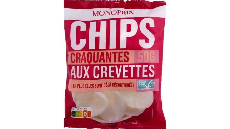 Monoprix - Chips craquantes aux crevettes