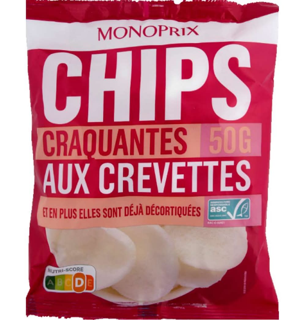 Monoprix - Chips craquantes, crevettes (50g)