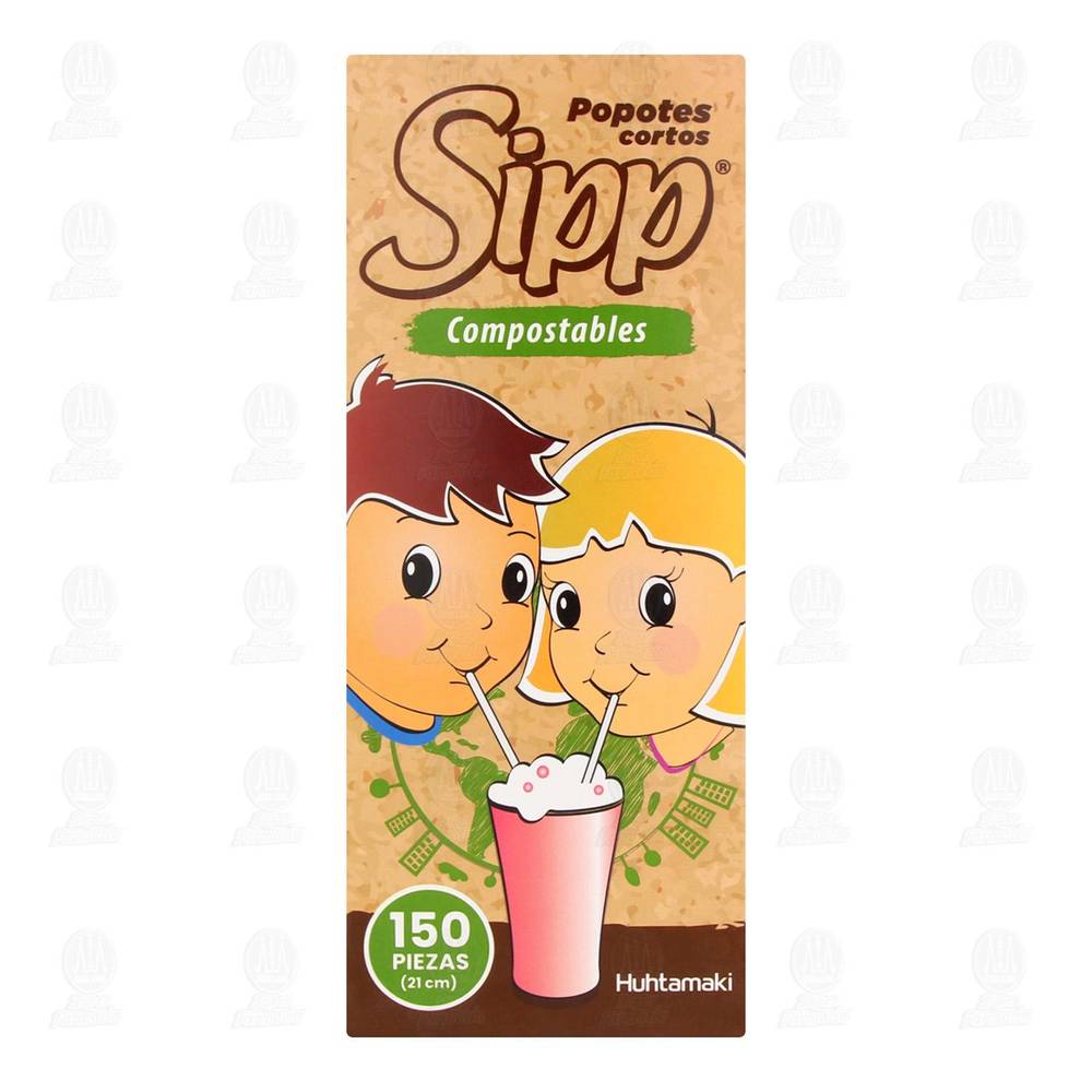 Sipp · Popote corto compostable (150 un)