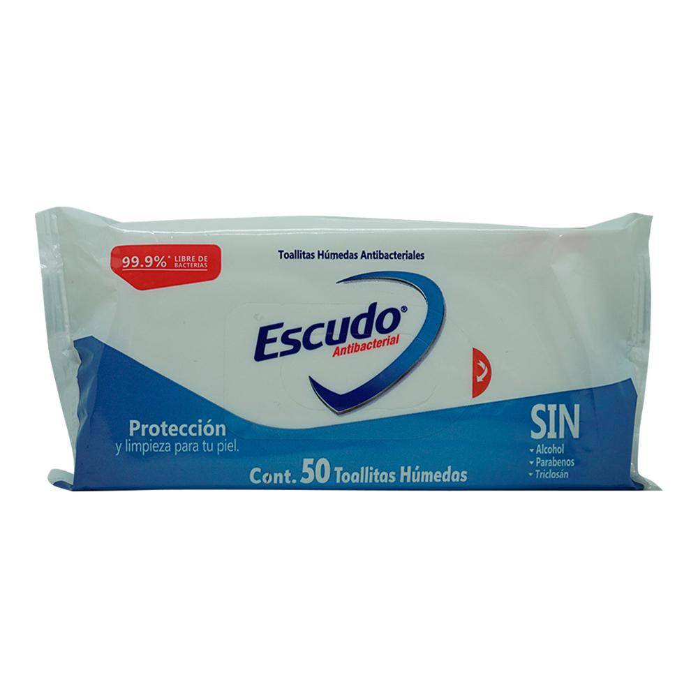 Escudo toallas húmedas antibacteriales (50 piezas)
