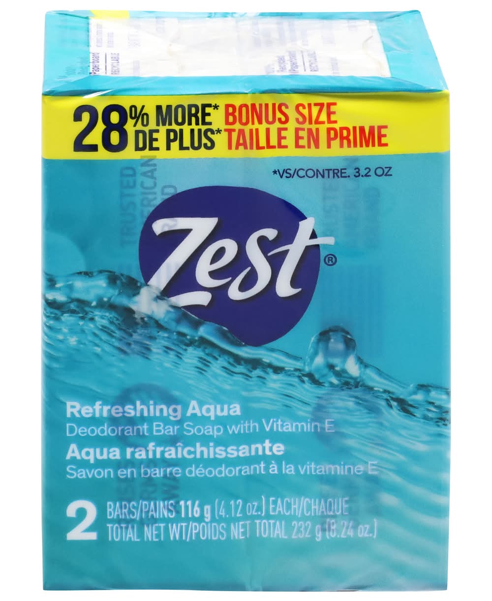 Zest Refreshing Aqua Deodorant Bar Soap With Vitamin (4.12 oz)