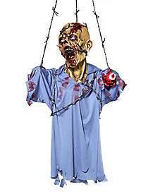 Hanging Barbwire Zombie Decoration