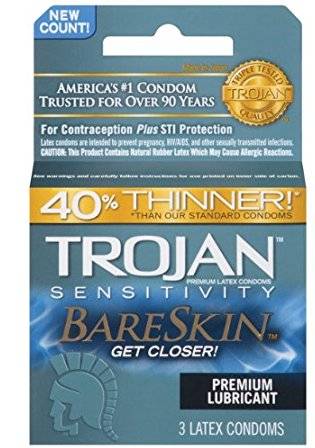 Trojan - Bare Skin Condoms - 3 Ct (1X6|1 Unit per Case)