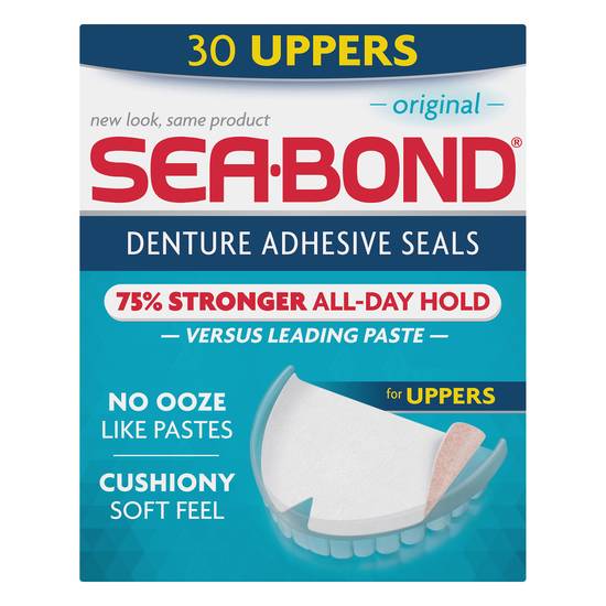 Sea-Bond Original 75% Stronger Hold Denture Adhesive Seals (30 ct)