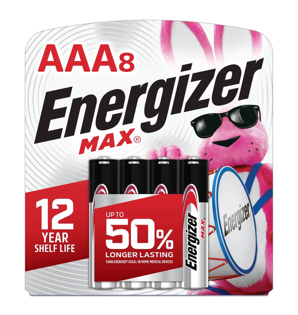 Energizer - MAX AAA Batteries (8 Pack), Triple A Alkaline Batteries