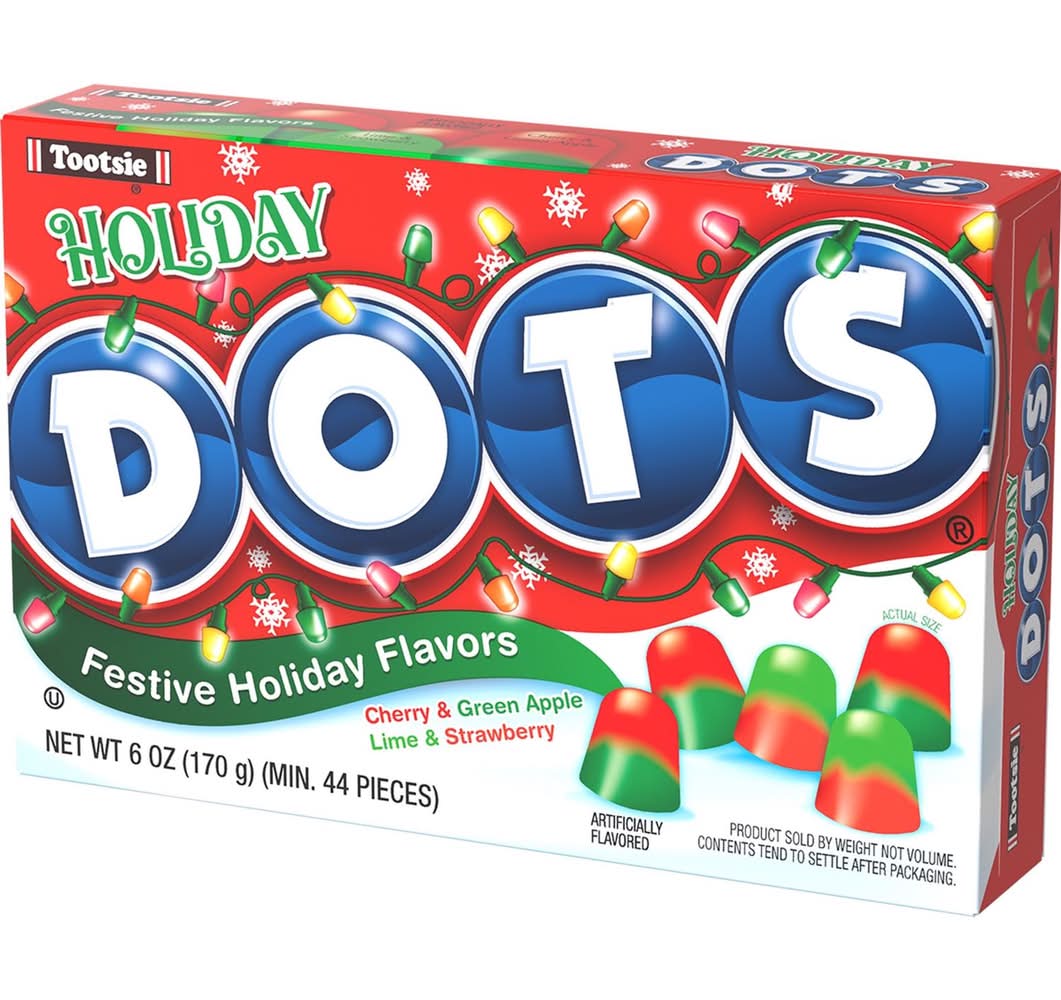 Dots Christmas Cherry, Lime & Vanilla Gumdrops 6 Oz