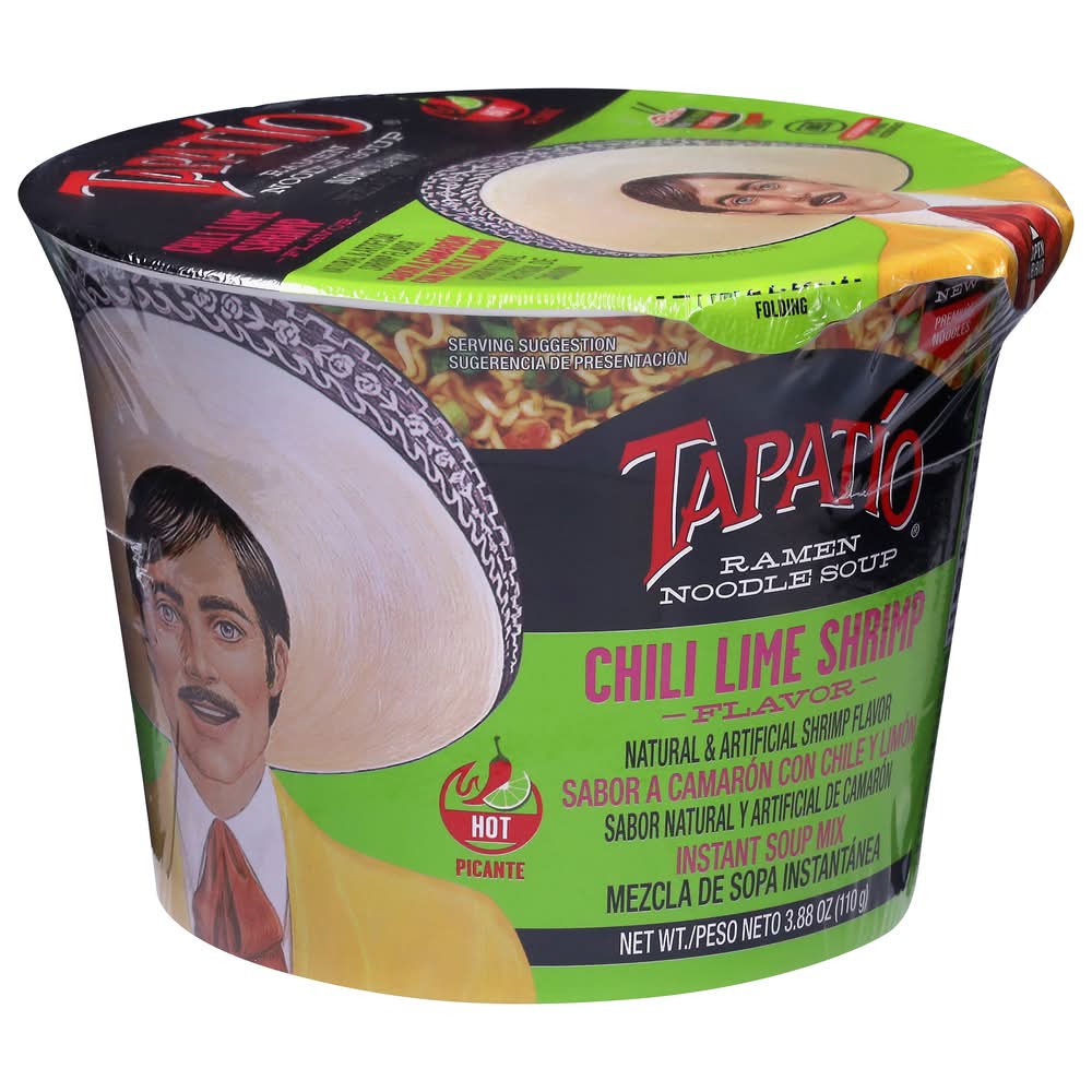 Tapatio Ramen Noodle Instant Soup Mix, Hot Chili Lime Shrimp (3.88 oz)