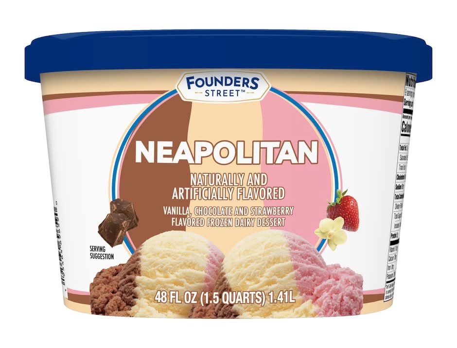 Founder's Street Neapolitan Flavored Frozen Dairy Dessert, 1-ct.