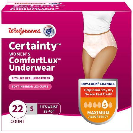 Walgreens Certainty Comfortlux Adult Incontinence Underwear For Women Small