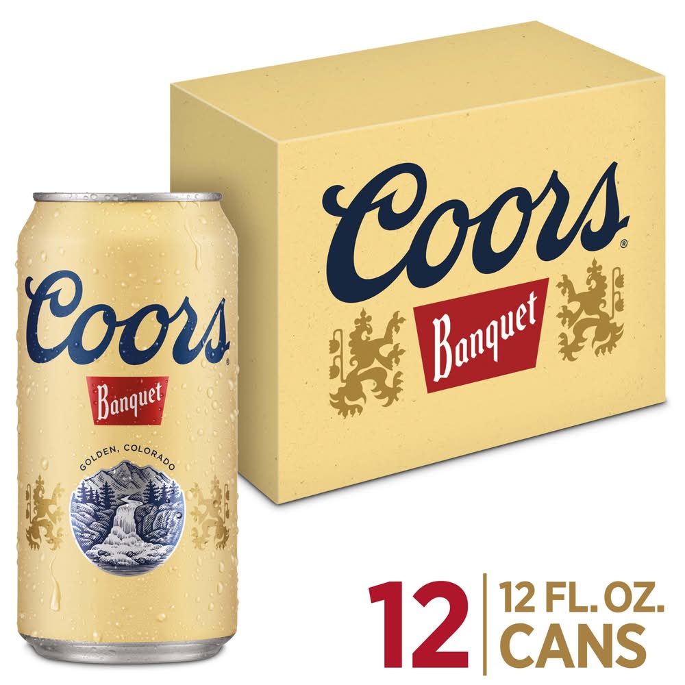 Coors Banquet American Lager Beer (12 x 12 fl oz)