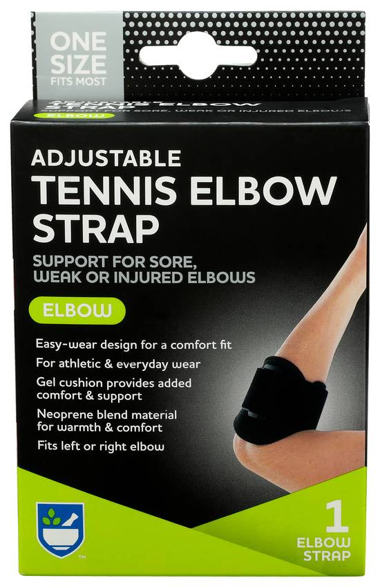 Rite Aid Adjustable Tennis Elbow Strap, One Size Fits Most - Pack of 1