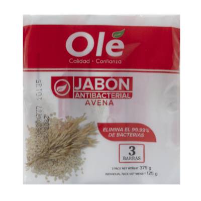 OLE Jabon 3-Pack D/Avena Antibacterial 375gr R-6202