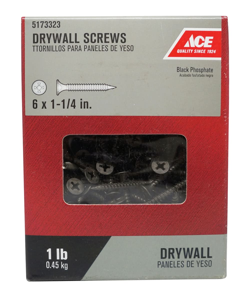 ACE No. 6 Wire X 1-1/4 In. L Phillips Fine Drywall Screws 1 Lb 283 Pk