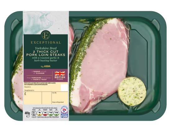 ASDA Exceptional Yorkshire Bred Thick Cut Pork Loin Steaks (2 pack)