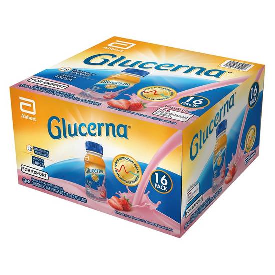Glucerna suplemento alimenticio sabor fresa (pack 16 x 237 ml)