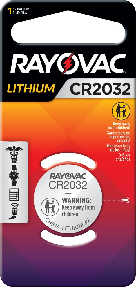 Rayovac Lithium Coin Cell Batteries, Size 2032