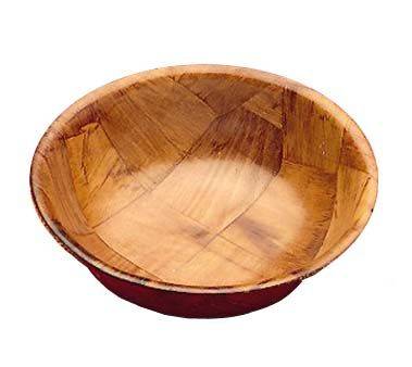 Tablecraft 210 Salad Bowl, 10" diameter, woven wood, mahogany, rounded - Pack of 12