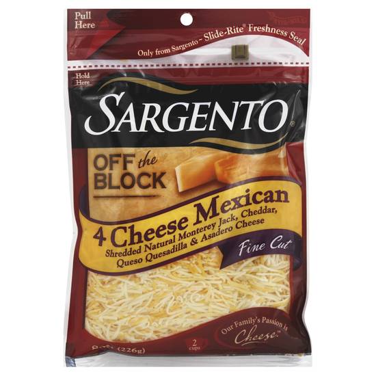 Sargento Off the Block Four Cheese - Mexican Shredded & Fine Cut