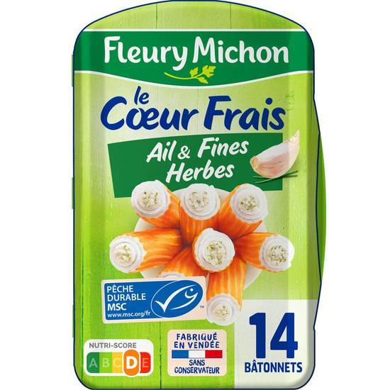 Fleury Michon - Bâtonnets de surimi cœur frais fromage ail et fines herbes