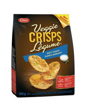 Dare crisps végétariennes (ranch mordant) - dare veggie crisps zesty ranch crackers chips (100 g)