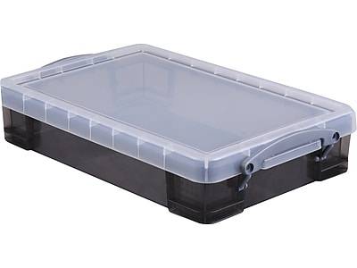 Really Useful Box Snap Lid Storage Box Transparent Smoke