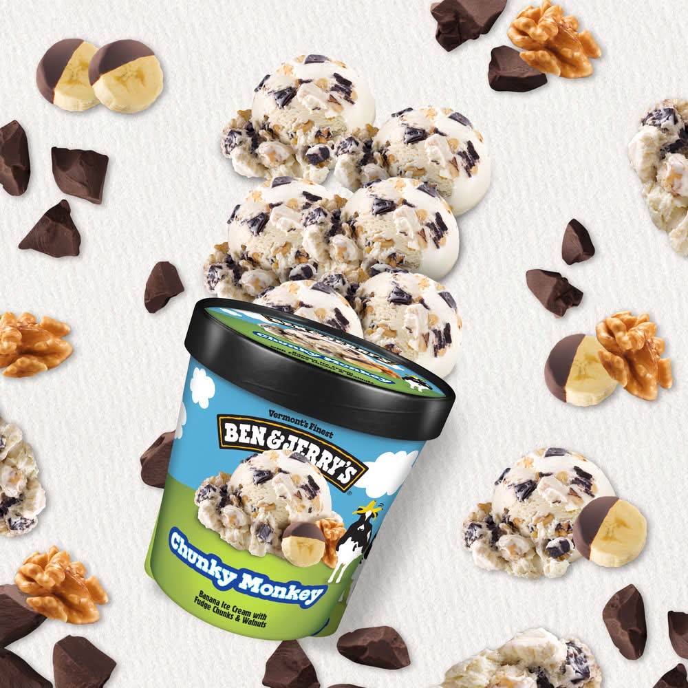 ben and jerry's banana ice cream with fudge and walnuts