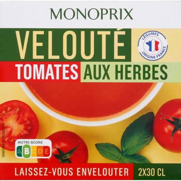 Monoprix Veloute De Tomates Aux Herbes Le Lot De 2X30Cl