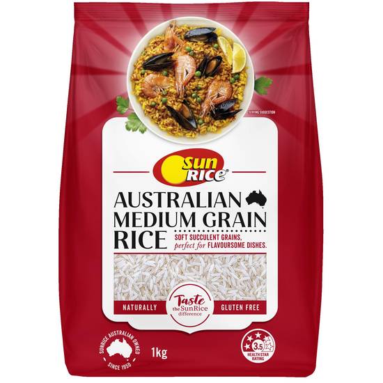 Sunrice Australian Medium Grain Calrose Rice 1kg