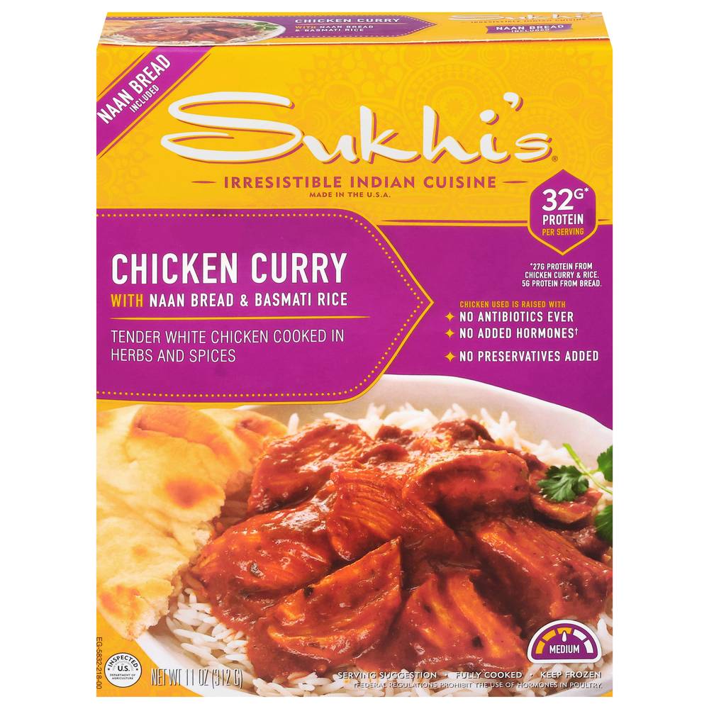 Sukhi's Chicken Curry With Naan Bread & Basmati Rice (11 oz)