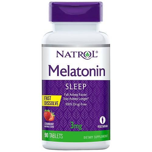 Natrol Melatonin 3mg, Sleep Support, Fast Dissolve Tablets Strawberry - 90.0 ea