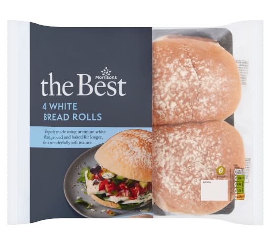 Morrisons The Best White Bread Rolls (4 pack)