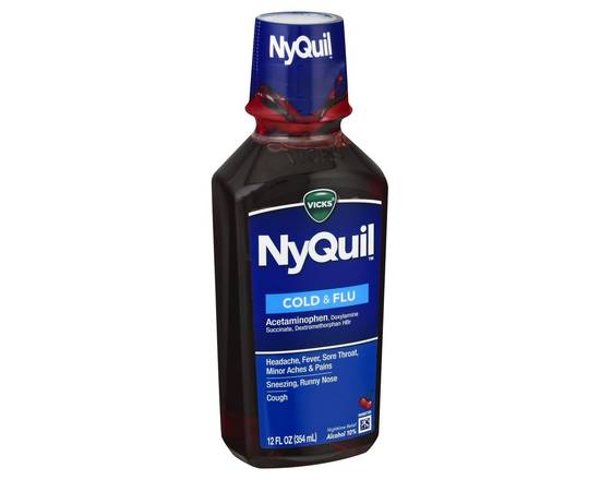 Vicks · NyQuil Cough Cold & Flu Nighttime Relief Cherry Flavor (12 fl oz)