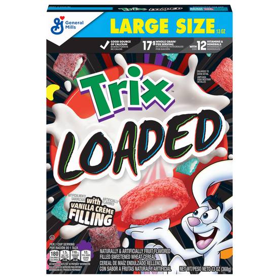 Trix Loaded Breakfast Cereal Made With Whole Grain (large/fruit and vanilla)