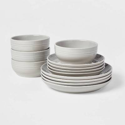 Threshold Stoneware Westfield Dinnerware Set, White (12 pack)