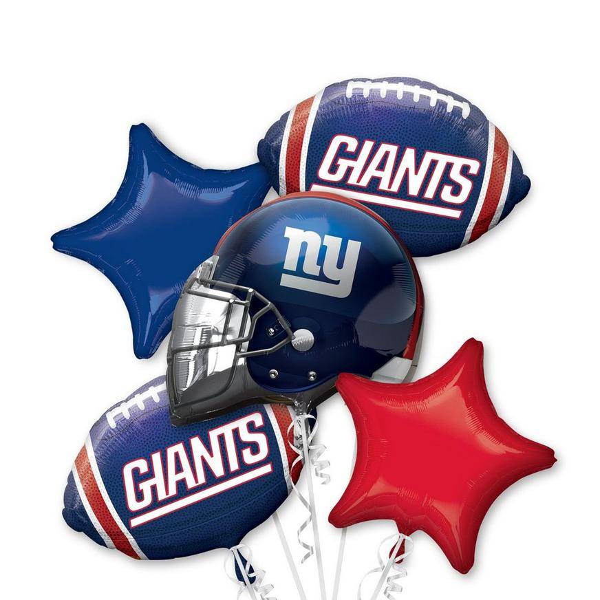 Uninflated New York Giants Balloon Bouquet 5pc