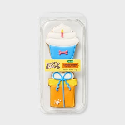 Boots & Barkley Hand Decorated Birthday Crunchy Dog Cookie Treats, Cinnamon (4.2 oz, 2 ct)