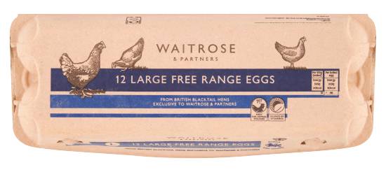 Waitrose & Partners Large, Free Range Eggs (12 pack)