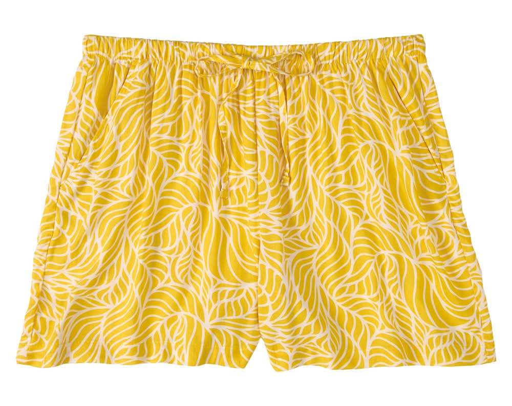 Serra Yellow Viscose Shorts - S