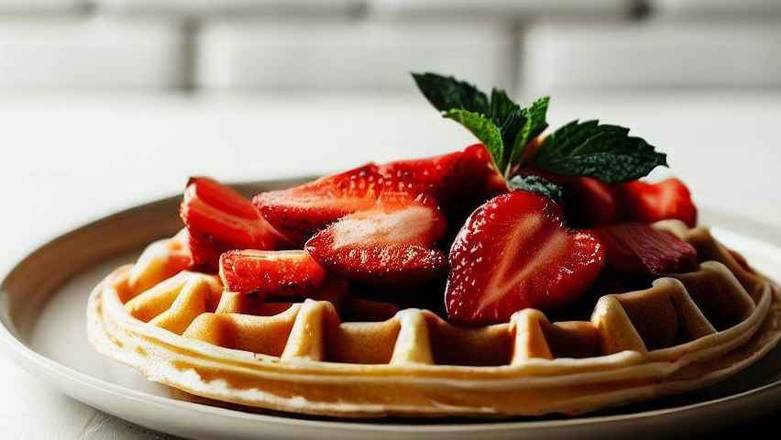 Waffle with Strawberries