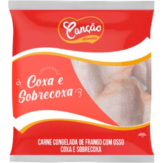 Canção Coxa e sobrecoxa de frango congelada (embalagem: 800 g aprox)