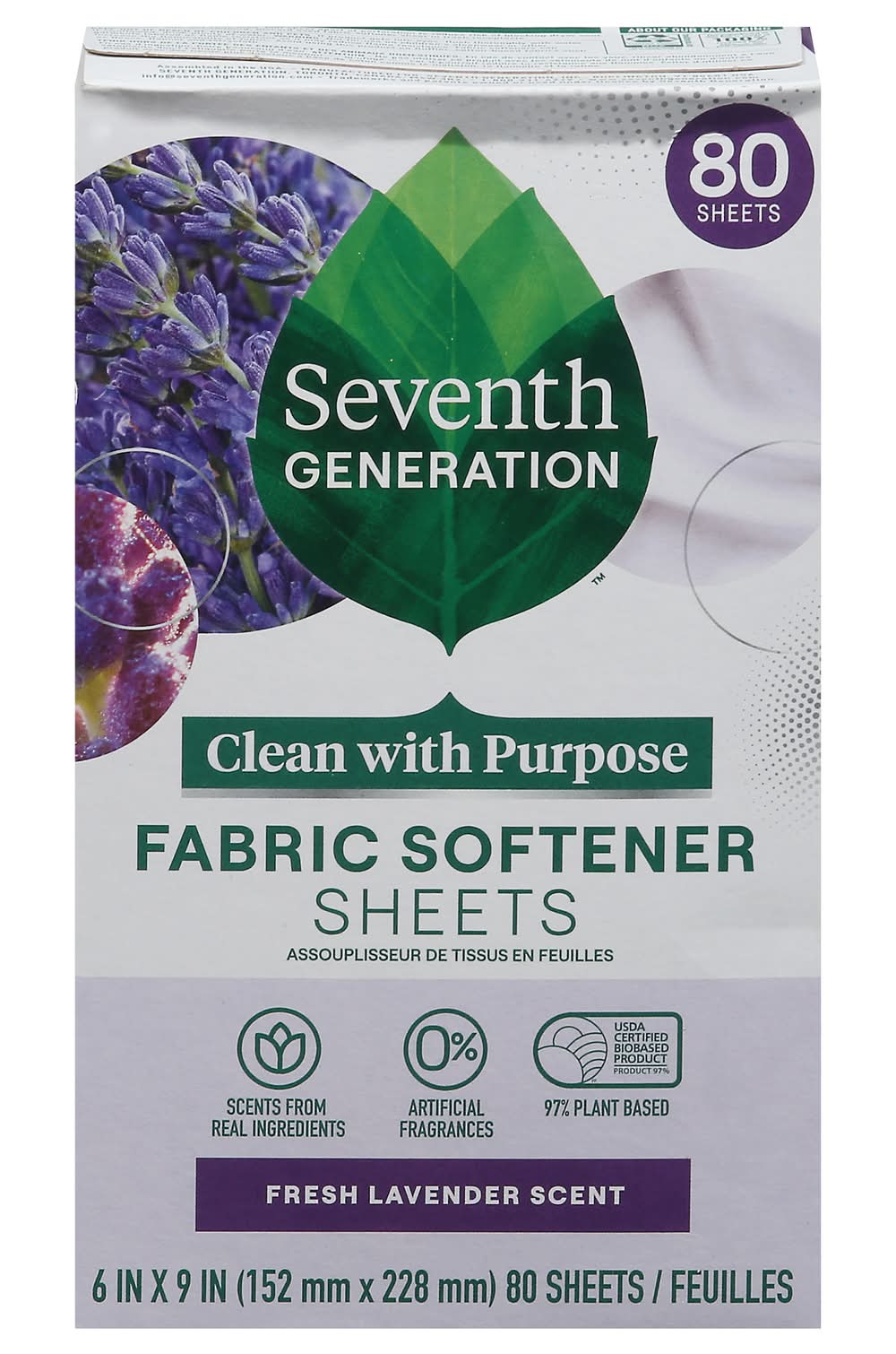 Seventh Generation Fresh Lavender Scent Fabric Softener Sheets (8.3 oz)