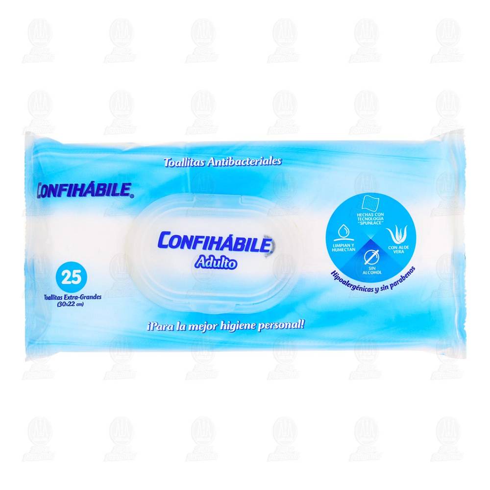 Confihábile · Toallitas antibacteriales para adulto, EG (25 un)