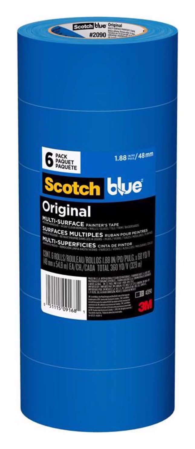 Scotchblue 1.88 In. W X 60 Yd L Blue Medium Strength Original Painter'S Tape 6 Pk