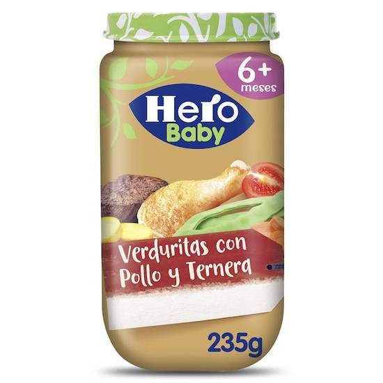 Verduritas con pollo y ternera Hero frasco 235 g