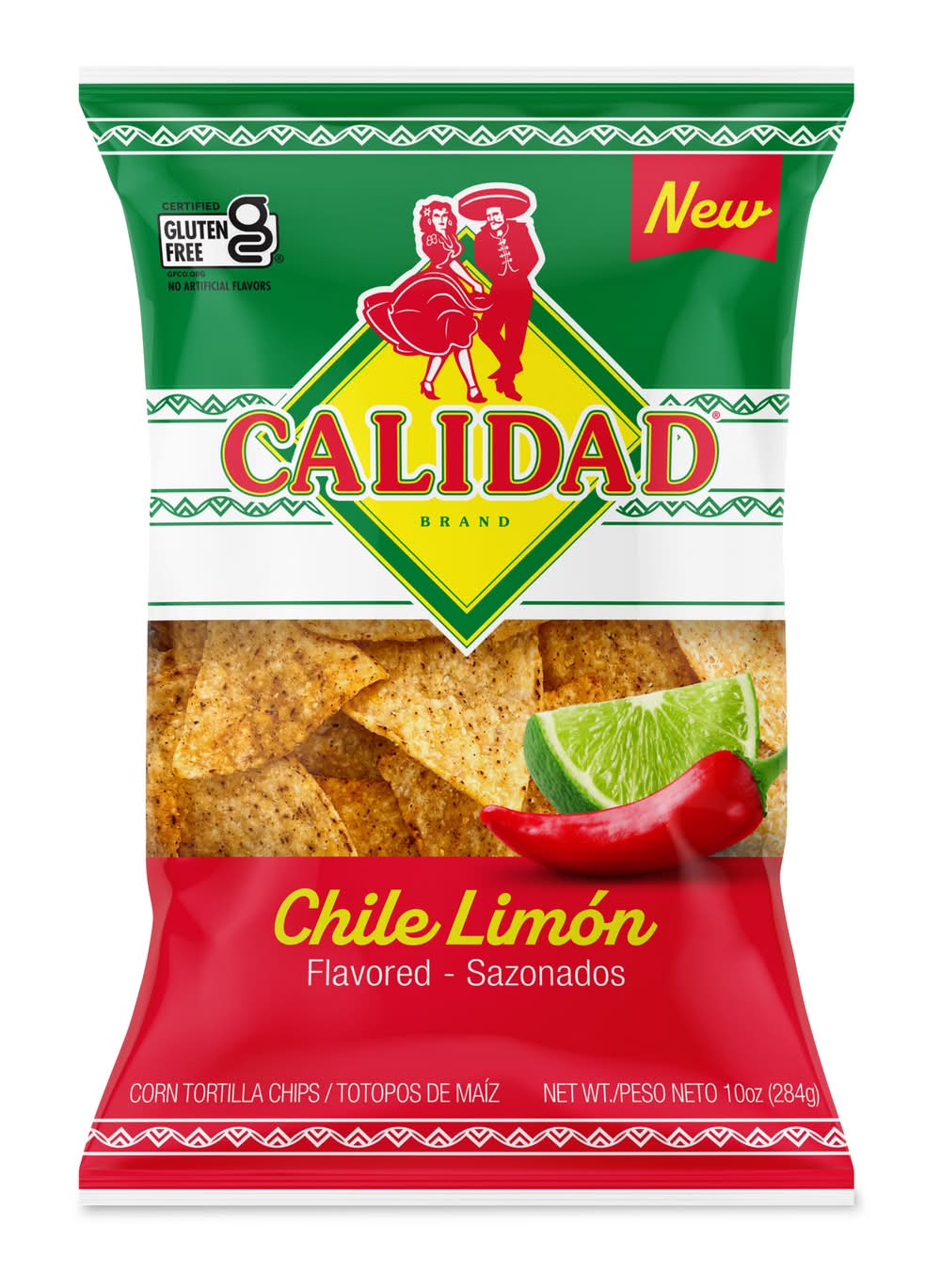 Calidad Corn Tortilla Chips, Chile Limon (10 oz)