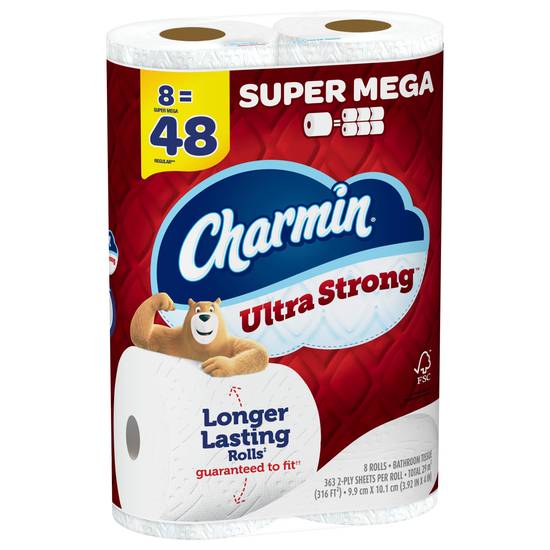 Charmin Ultra Strong Toilet Paper Super Mega Rolls (3.92 x 4 in)(8 ct)